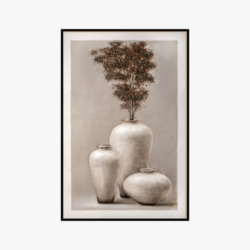 Minimalist Ceramic Pottery Still Life Framed Print