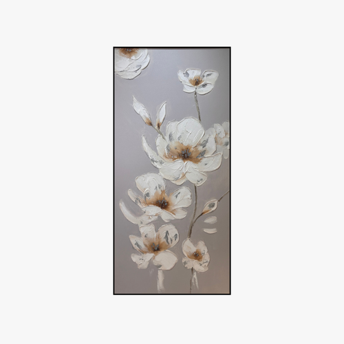 Serene Magnolia Textured Framed Canvas Art