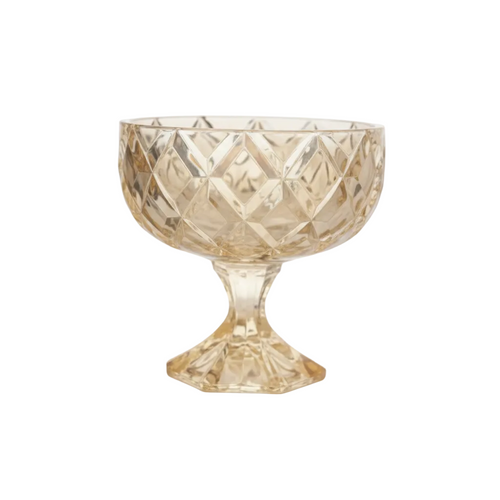 Modern Amber Cut Glass Bowl