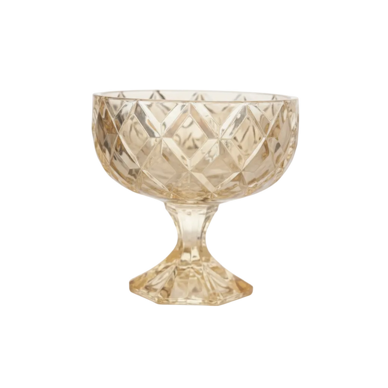 Modern Amber Cut Glass Bowl