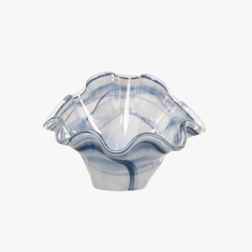 Ocean Wave Style Glass Bowl Showpiece