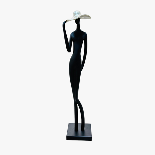 Modern Abstract Lady in Sun Hat Figurine