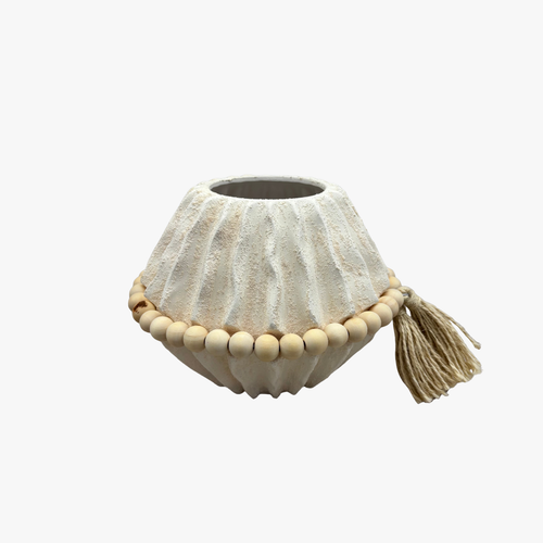 Imperial White Hollow Top Stone Vase