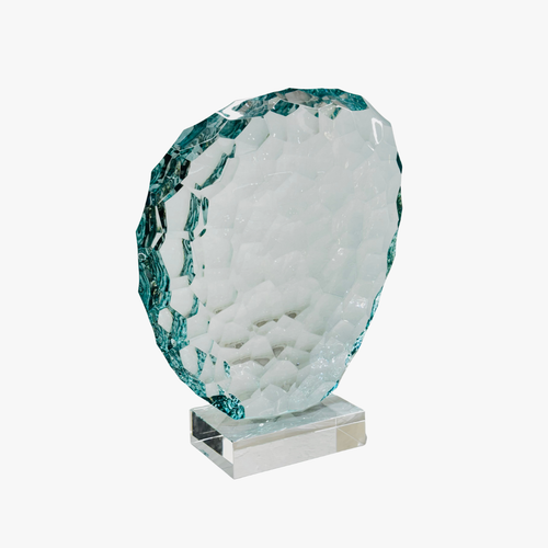 Glacier Frost Textured Glass Showpiece