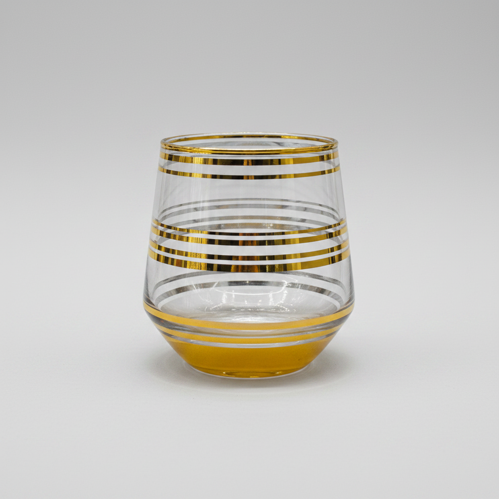 Luxury Gold Stripe Glasses Set of 6