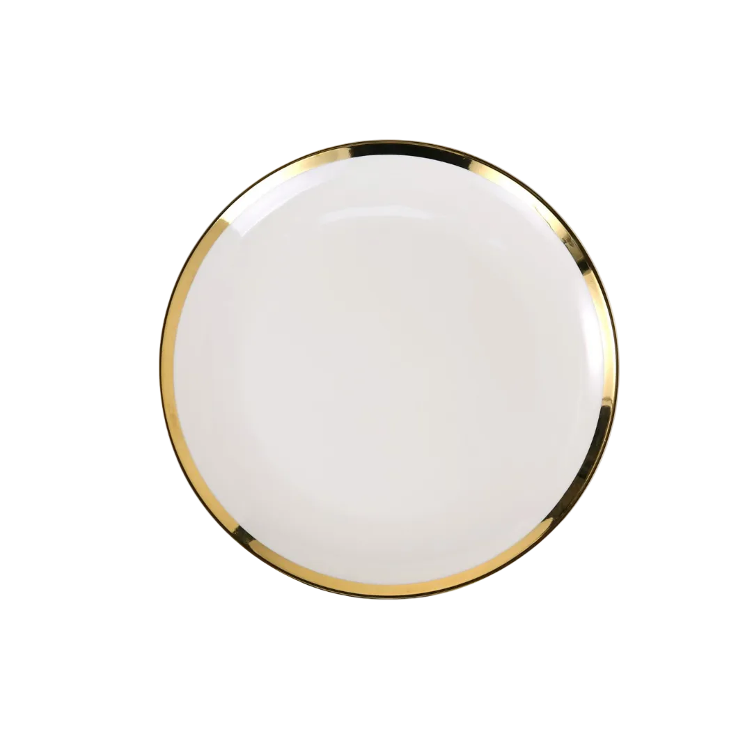 Luxury White & Gold Plate Set – 6 Pieces