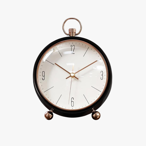 Matte Black & Rose Gold Luxury Desk Clock
