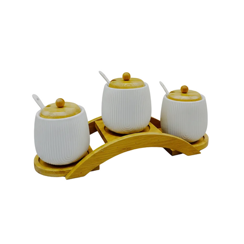 3-Piece Jar Set with Arched Display Stand