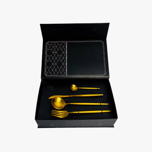Elegant Gloss Gold Cutlery Set of 4