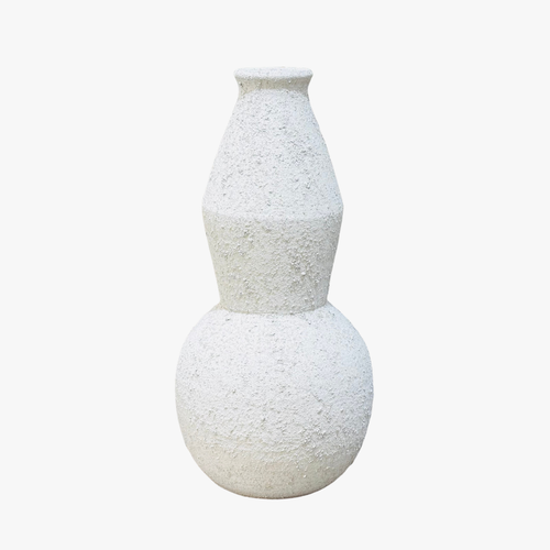 Off-White Textured Gourd Vase