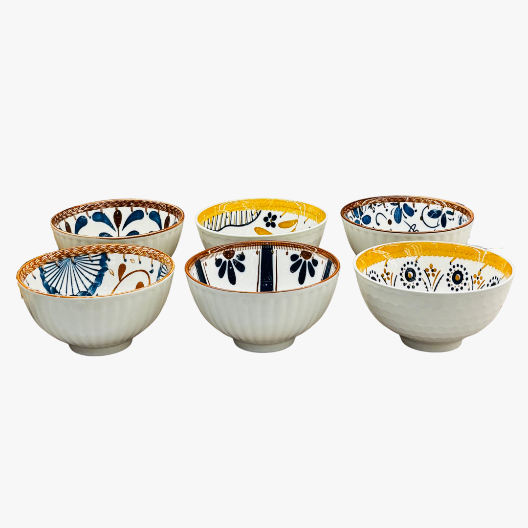 Elegant Floral Bowl Set of 6