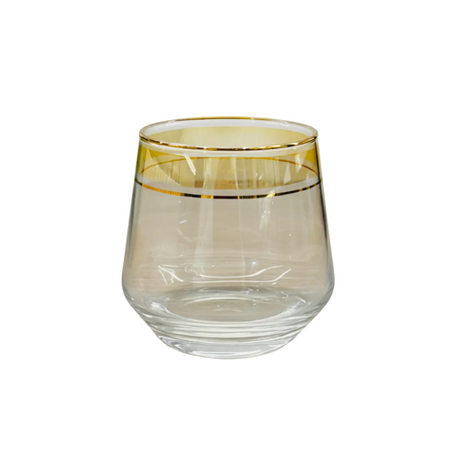 Amethyst Gold Rim Glass Set of 6