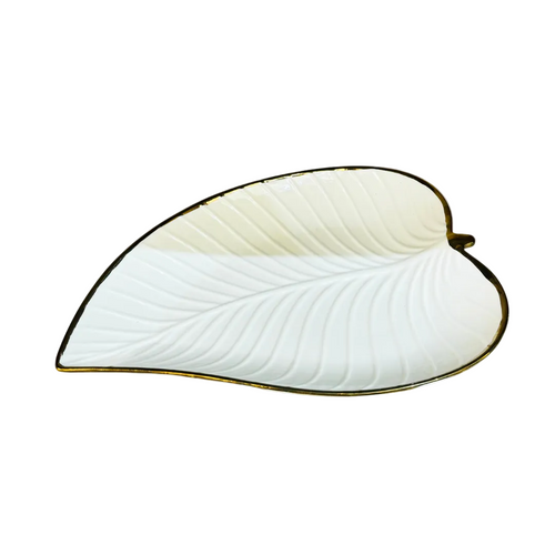 Elegant Leaf-Shaped Serving Platter