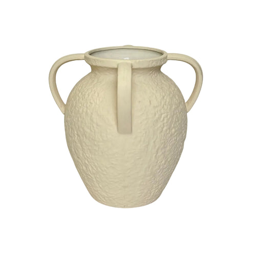 Elegant Textured Three Handle Vase