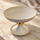 Fruit & Decor Display Bowl with Gold Accent