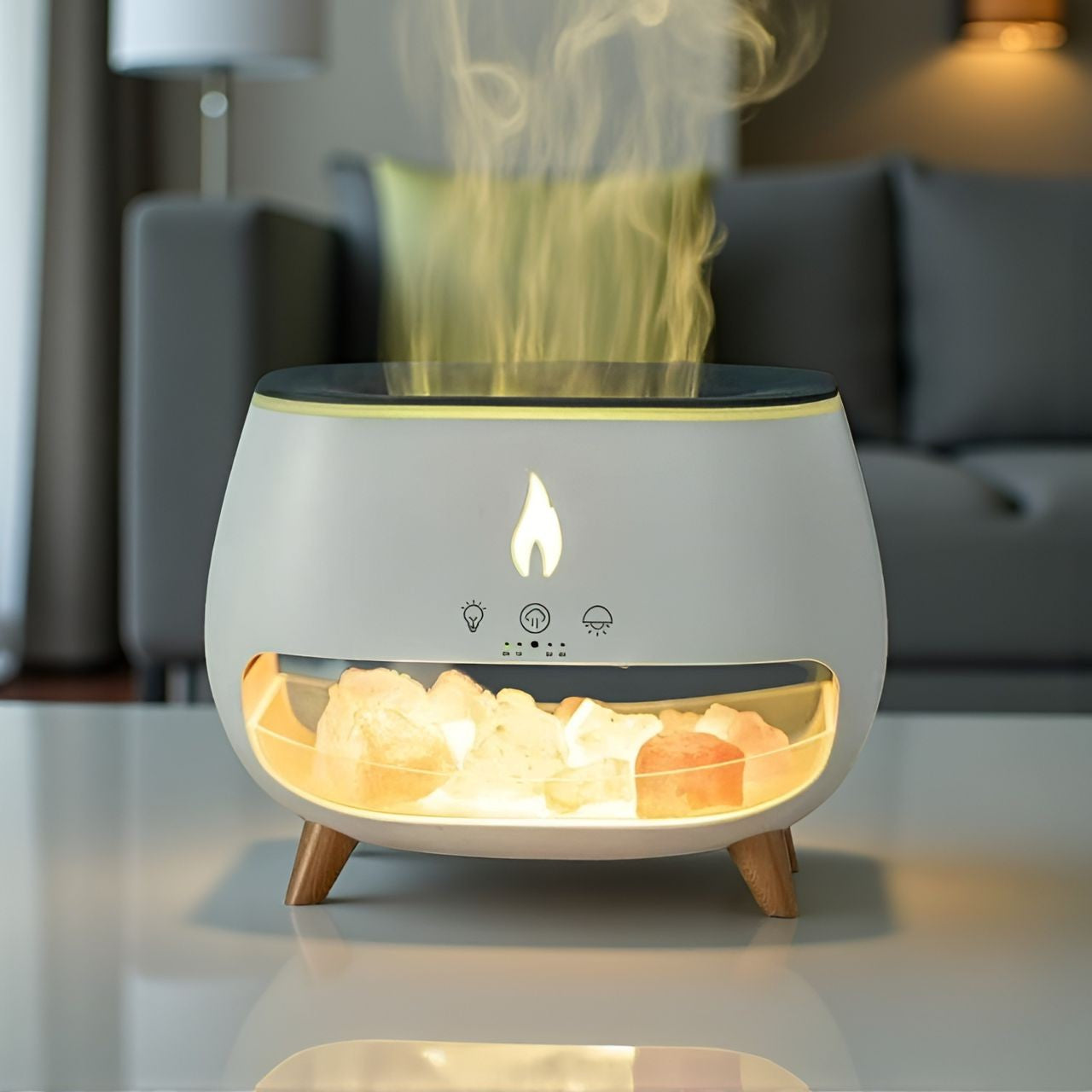 LumiFlame Diffuser – Radiant Mist with Soothing Light & Crystal Effect
