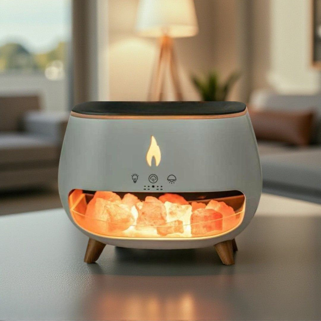 LumiFlame Diffuser – Radiant Mist with Soothing Light & Crystal Effect