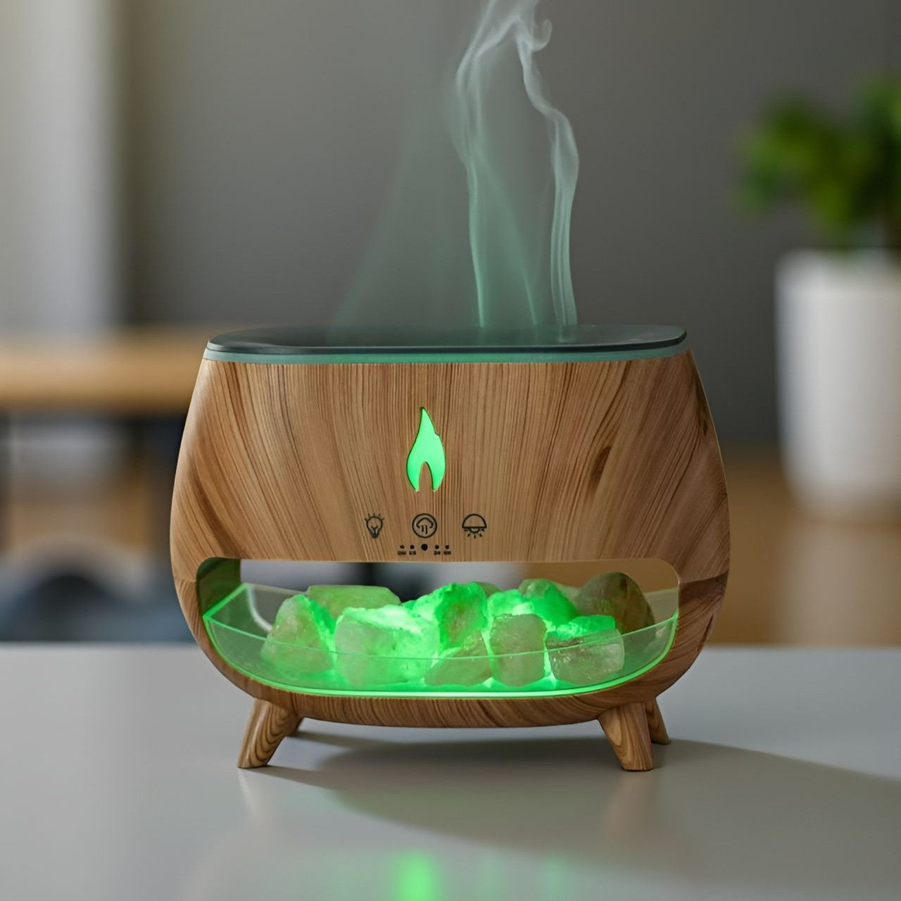 LumiFlame Diffuser – Radiant Mist with Soothing Light & Crystal Effect