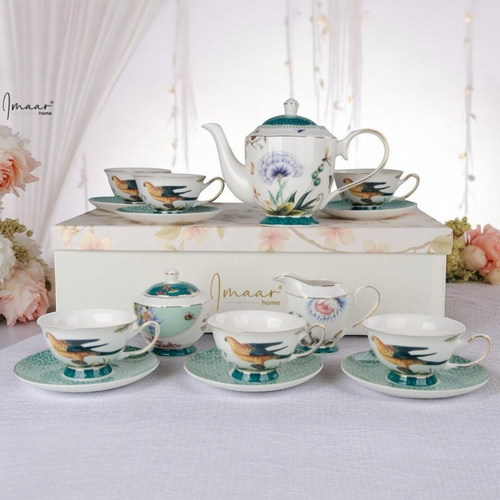 Emerald Garden Fine Tea Set 15 Piece