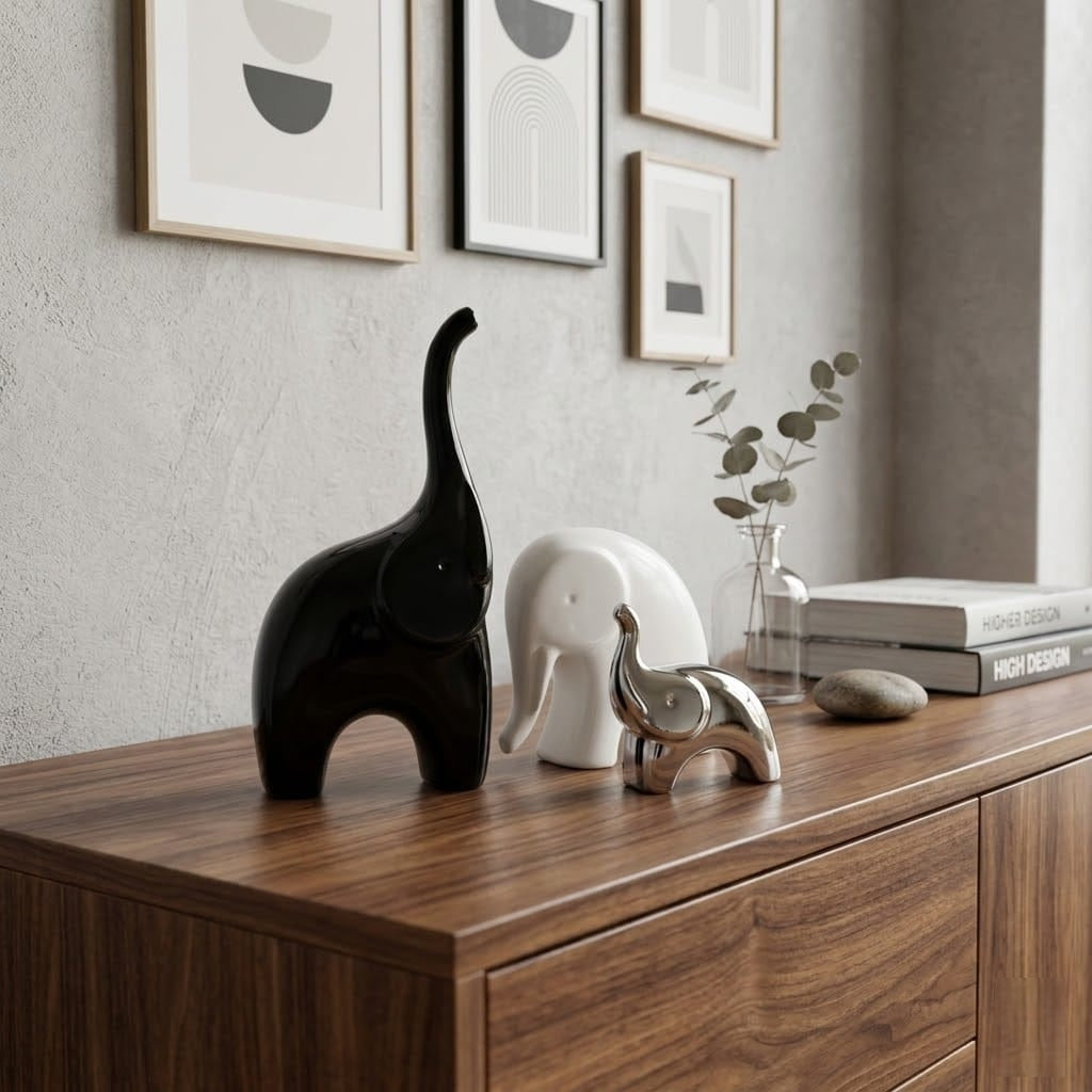 Elegant 3Pc Elephant Showpiece