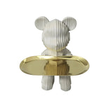 Elegant Slatted Bear Sculptural Valet Tray