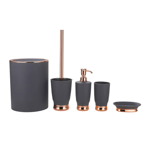 Elegant Matte Bathroom Accessories Set with Rose Gold Finish