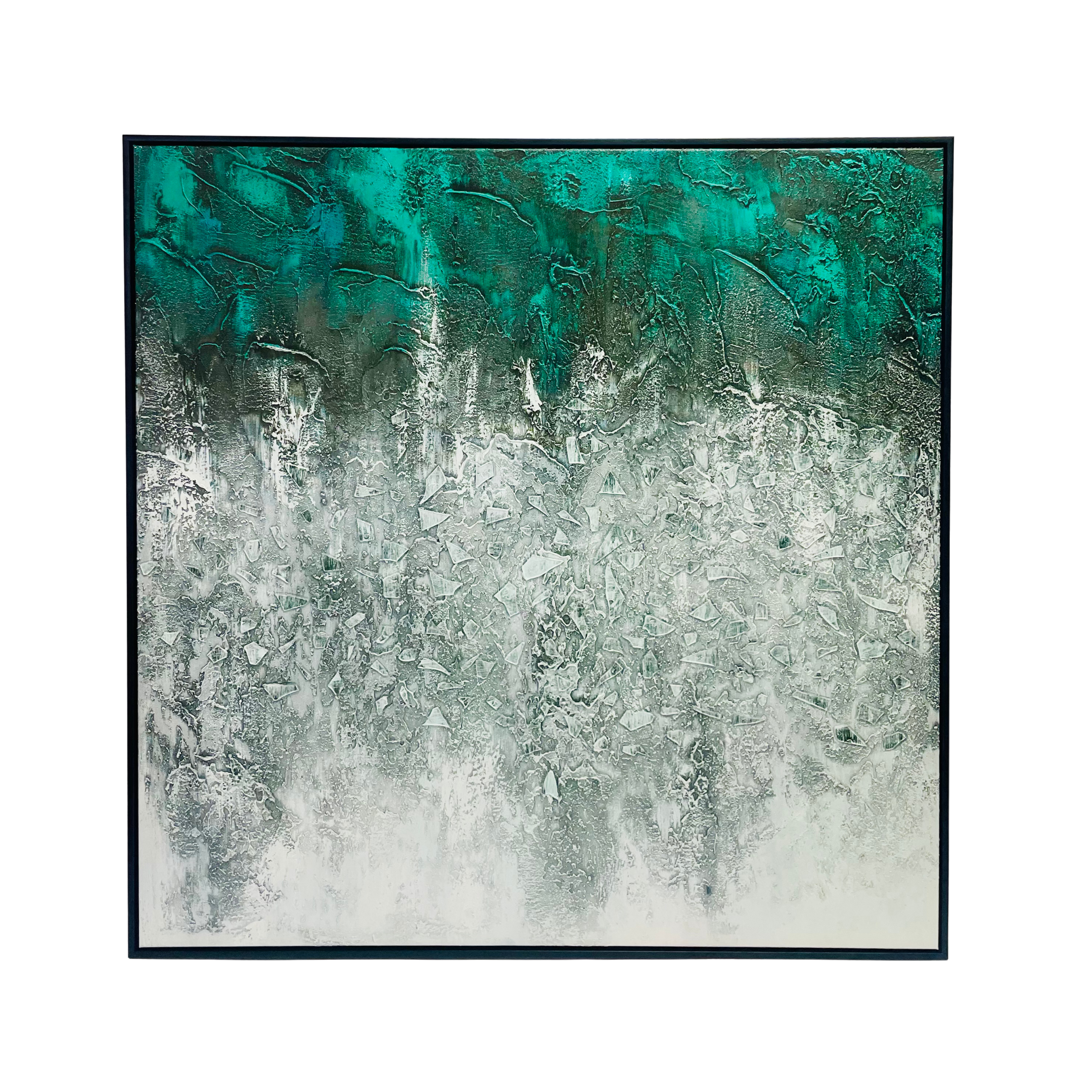 Emerald Frost Abstract Wall Art