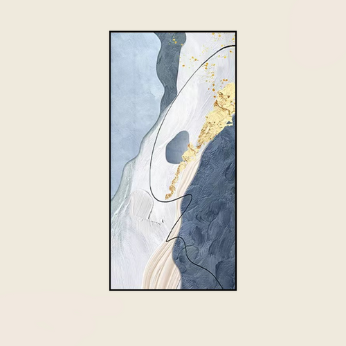 Modern Abstract Blue & Gold Canvas Wall Art