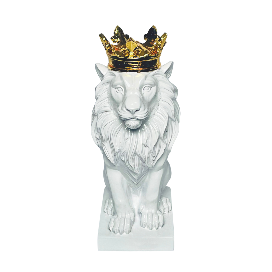 Elegant Crown Lion Modern Decorative Showpiece