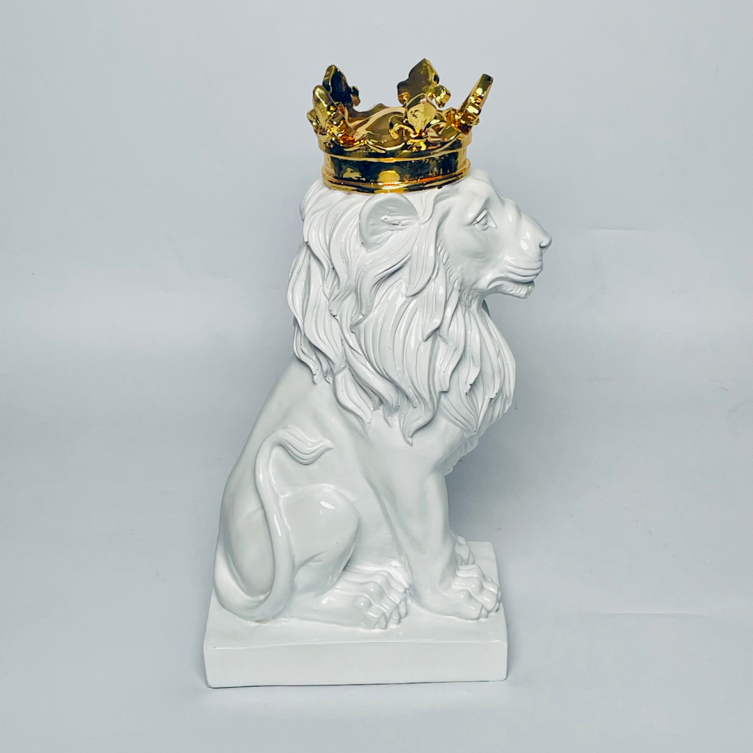 Elegant Crown Lion Modern Decorative Showpiece