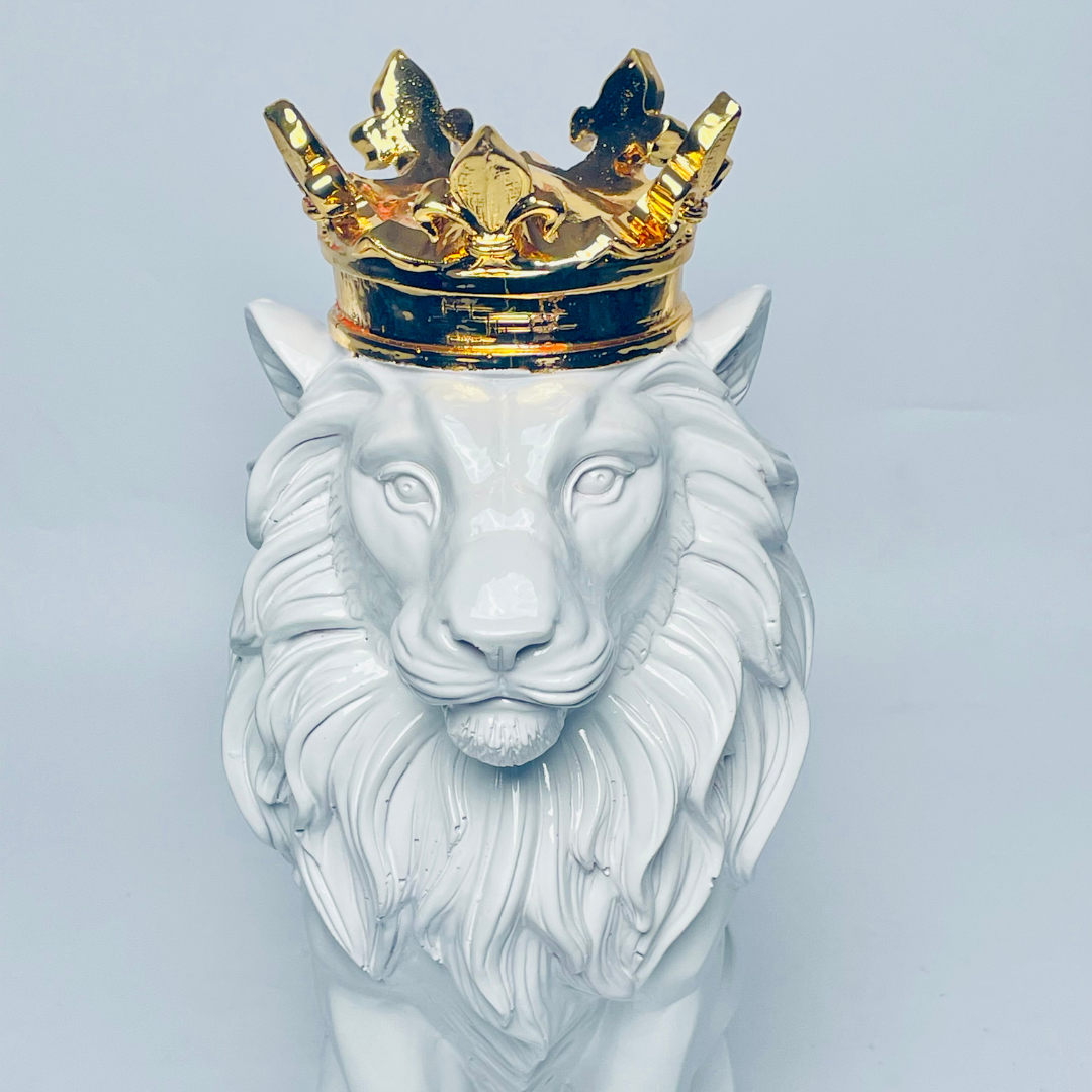 Elegant Crown Lion Modern Decorative Showpiece