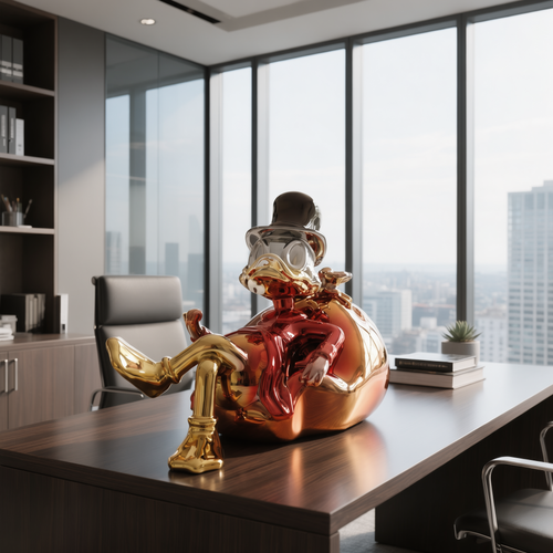 Modern Scrooge McDuck Sculpture