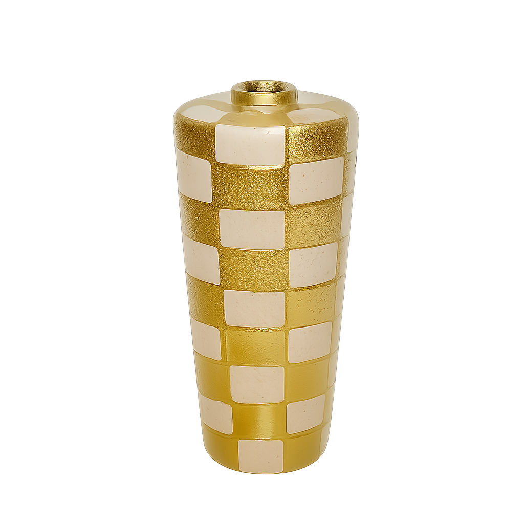 Aurelia Checkered Artisan Vase