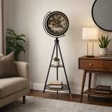Industrial Globe Tripod Floor Clock