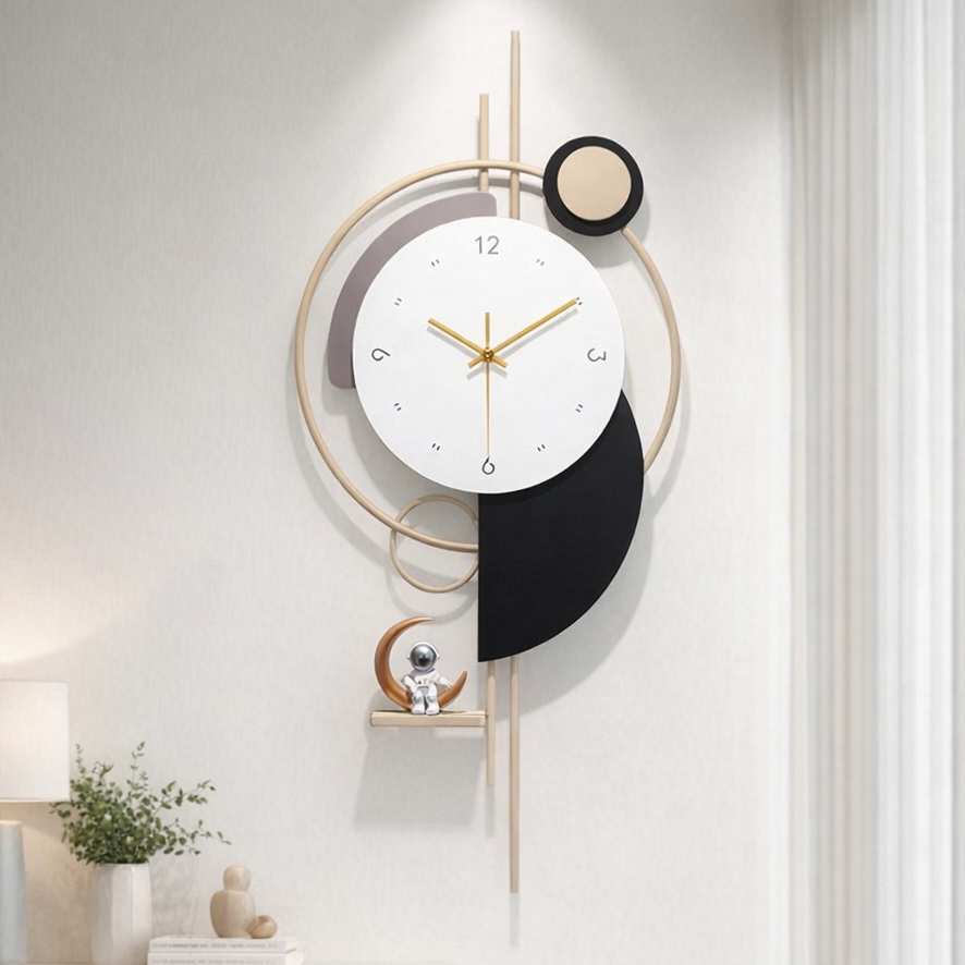 Modern Astronaut & Geometric Luxury Wall Clock