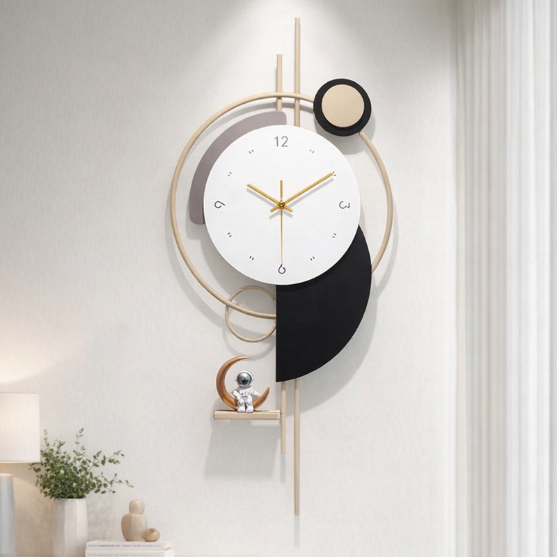 Modern Astronaut & Geometric Luxury Wall Clock