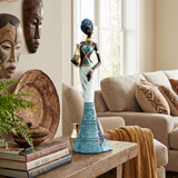African Woman Figurine with Water Pots