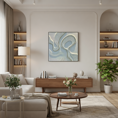 Serpentine Gilded Ribbons Textured Wall Art