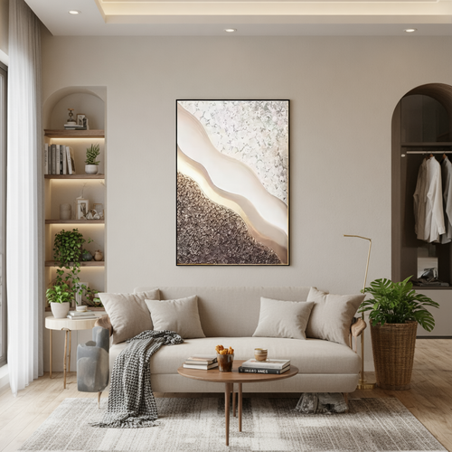 Elegant Neutral Abstract Canvas Wall Art