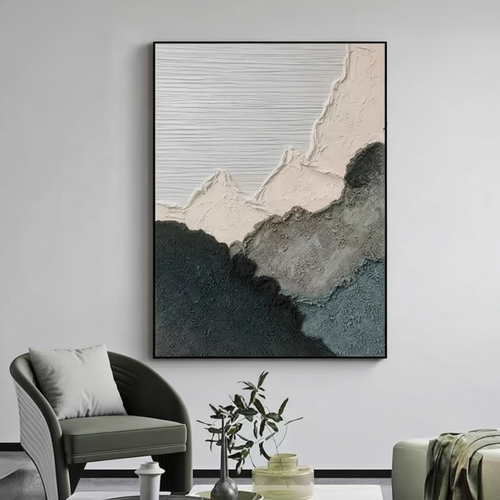 Modern Mountain Landscape Textured Canvas Wall Art