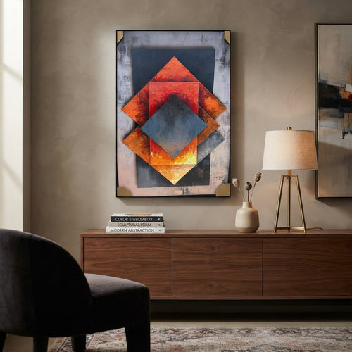 Prism Fire Framed Geometric Art