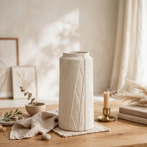 Minimalist Ceramic Cylindrical Vase
