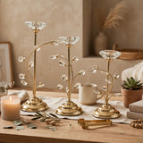 Majestic Floral Gold Candle Stand Set of 3