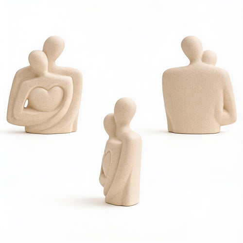 Elegant Couple Embrace Abstract Sculpture