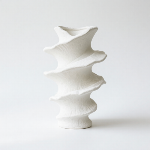 Elegant Swirl Edge Textured Vase