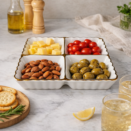 Elegant Verona 4 Compartment Serving Tray