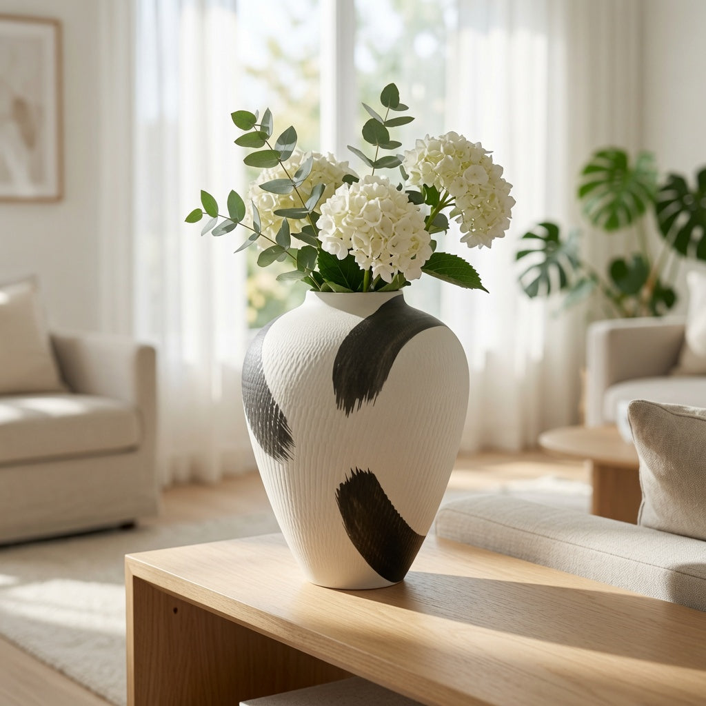 Minimalist Monochrome Textured Vase