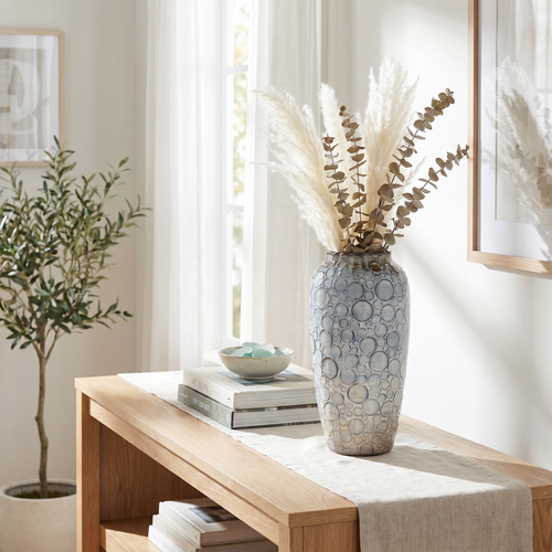 Coastal Blue Bubbled Textured Vase