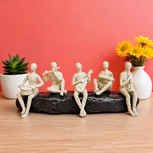 Elegant Textured Musical Band Figurine Sculpture