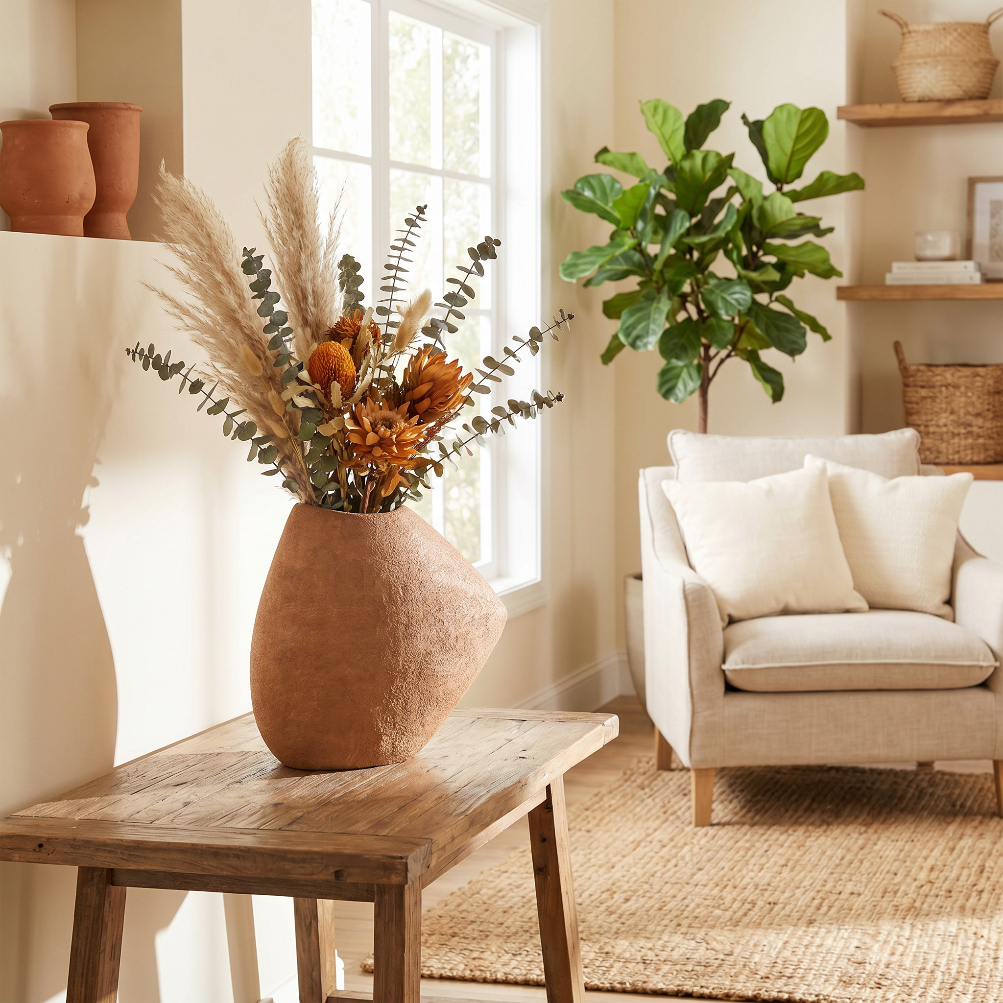 Elegant Earth-Tone Sculptural Vase
